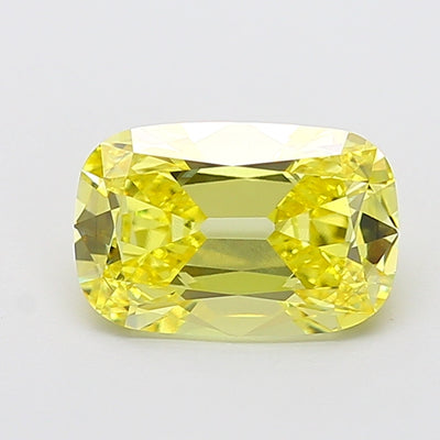 3.08 carat fancy intense yellow old mine cushion lab grown diamond VS1 clarity
