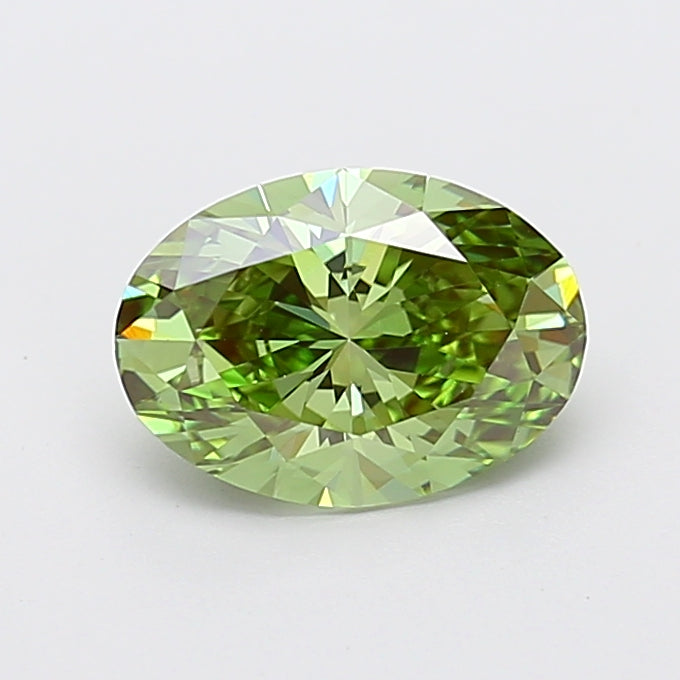 2.00 carat fancy vivid green oval lab grown diamond VS1 clarity