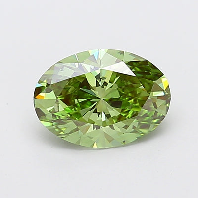 2.00 carat fancy vivid green oval lab grown diamond VS1 clarity