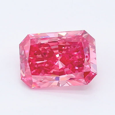 1.03 carat fancy vivid pink radiant lab grown diamond VS2 clarity