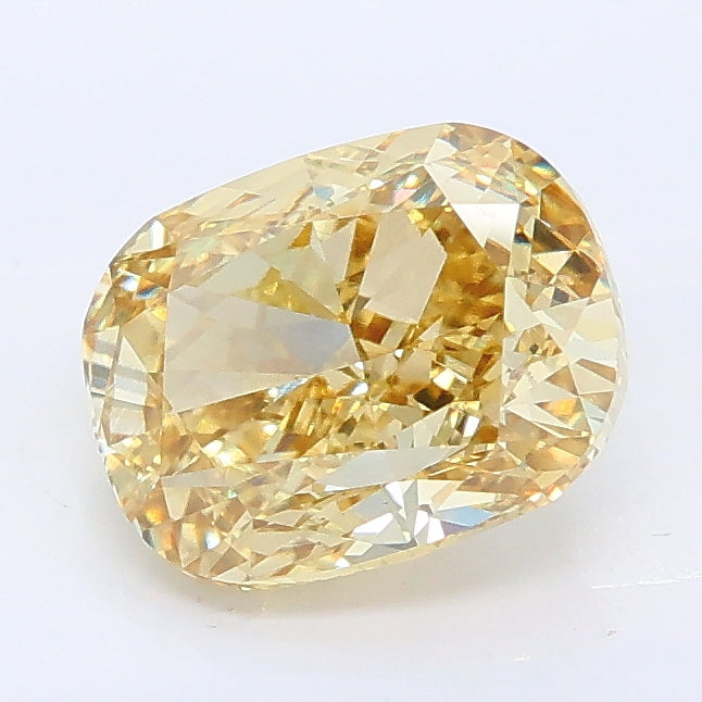 2.01 carat fancy yellow cushion lab grown diamond VS1 clarity