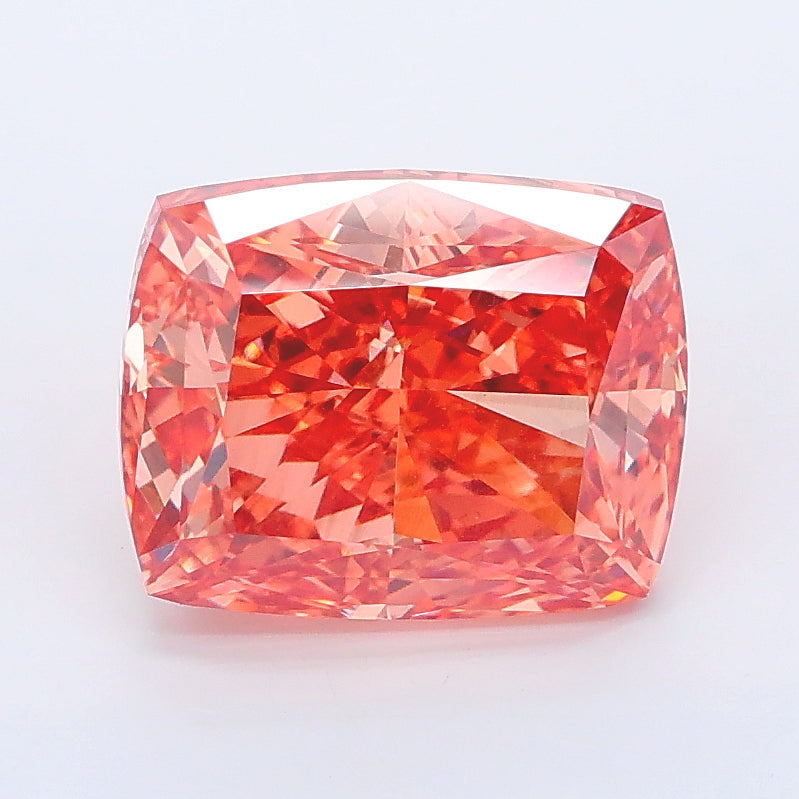 3.01 carat fancy orangy brown cushion lab grown diamond VS2 clarity