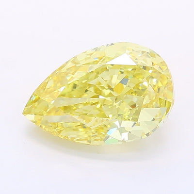 1.73 carat fancy intense yellow pear lab grown diamond VS1 clarity