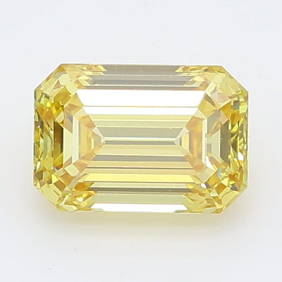 1.01 carat fancy yellow emerald lab grown diamond VS1 clarity