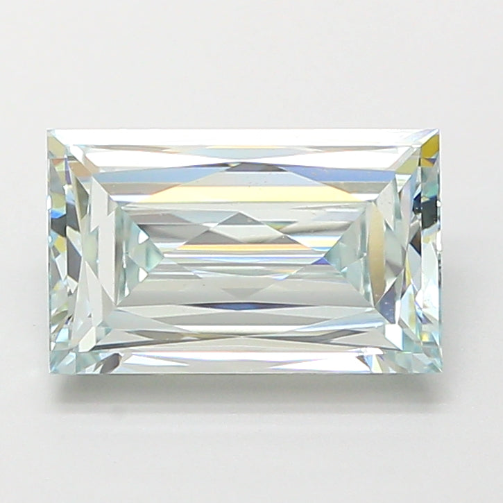 2.10 carat fancy green radiant lab grown diamond VVS2 clarity