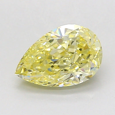 0.93 carat fancy yellow pear lab grown diamond VVS2 clarity