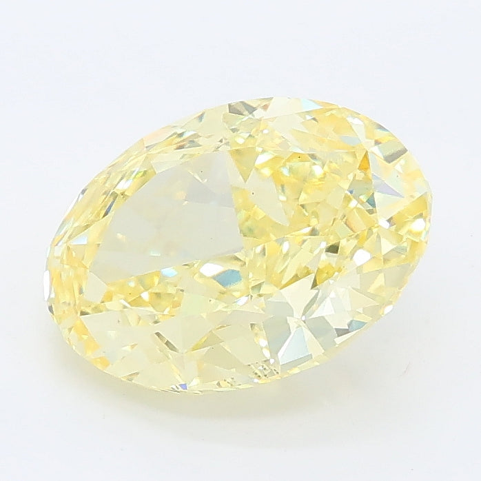2.41 carat fancy intense yellow oval lab grown diamond VS1 clarity