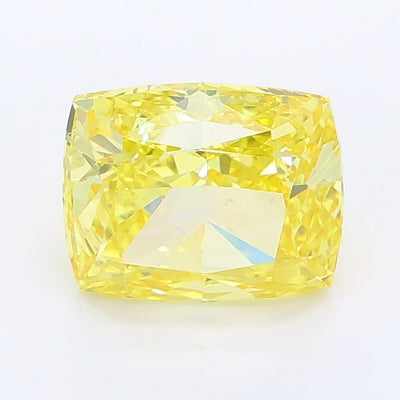 1.51 carat fancy vivid yellow cushion lab grown diamond VS1 clarity