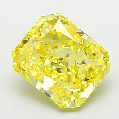 3.01 carat fancy vivid yellow radiant lab grown diamond SI1 clarity
