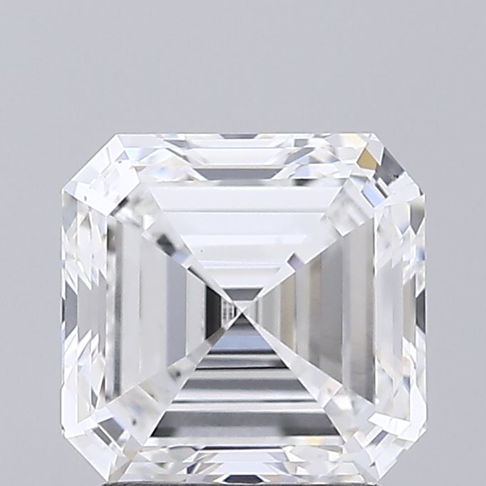 2.01 carat asscher lab grown diamond E color VS1 clarity