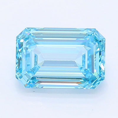 0.98 carat fancy vivid blue emerald lab grown diamond VVS2 clarity