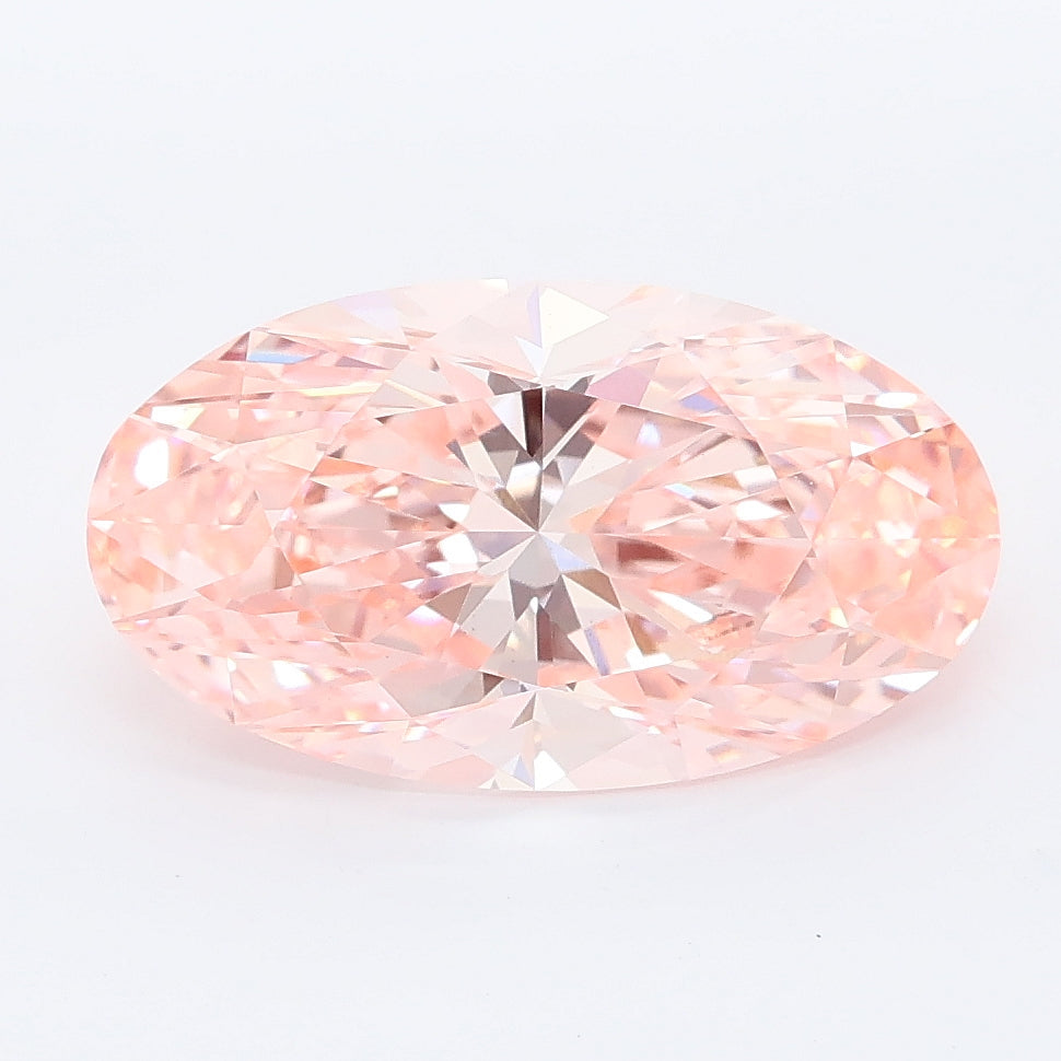 3.48 carat fancy vivid pink moval lab grown diamond VS1 clarity