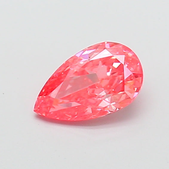 1.14 carat fancy vivid pink pear lab grown diamond VVS1 clarity