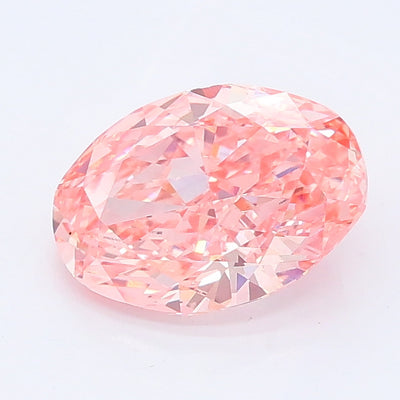 1.50 carat fancy vivid pink oval lab grown diamond VS1 clarity