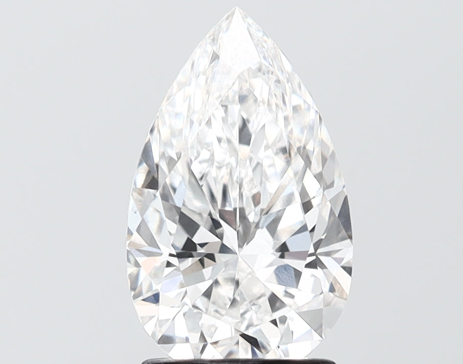 2.01 carat pear lab grown diamond F color VS1 clarity