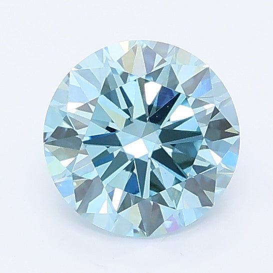 1.00 carat fancy vivid blue round lab grown diamond VVS2 clarity