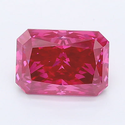 1.32 carat fancy vivid pink radiant lab grown diamond VS1 clarity
