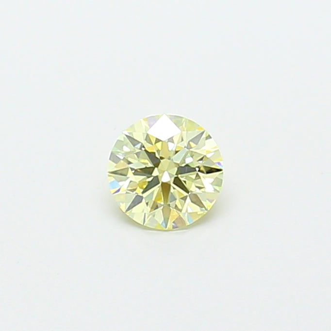 0.59 carat light yellow round lab grown diamond VVS2 clarity