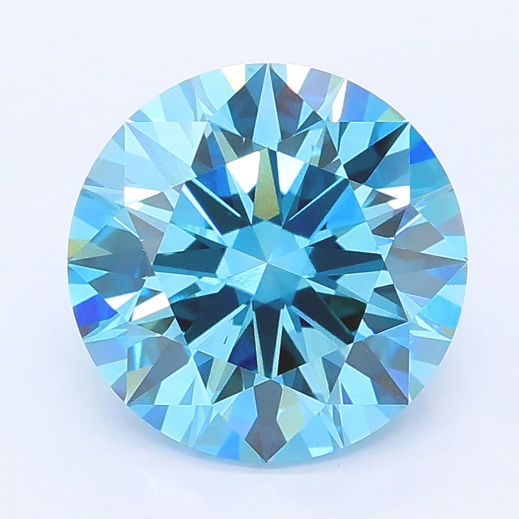 3.01 carat fancy vivid blue round lab grown diamond VS1 clarity