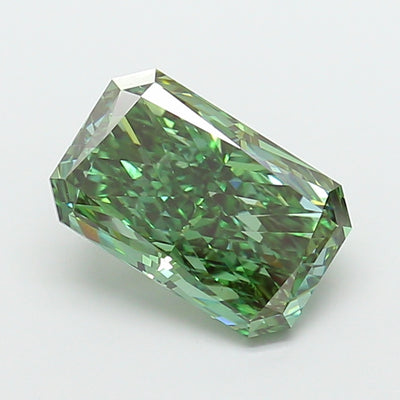 4.02 carat fancy vivid green radiant lab grown diamond VS2 clarity