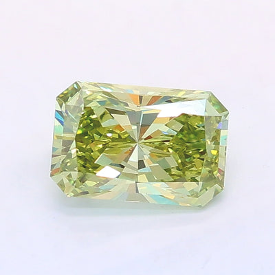 0.96 carat fancy vivid green radiant lab grown diamond VS1 clarity