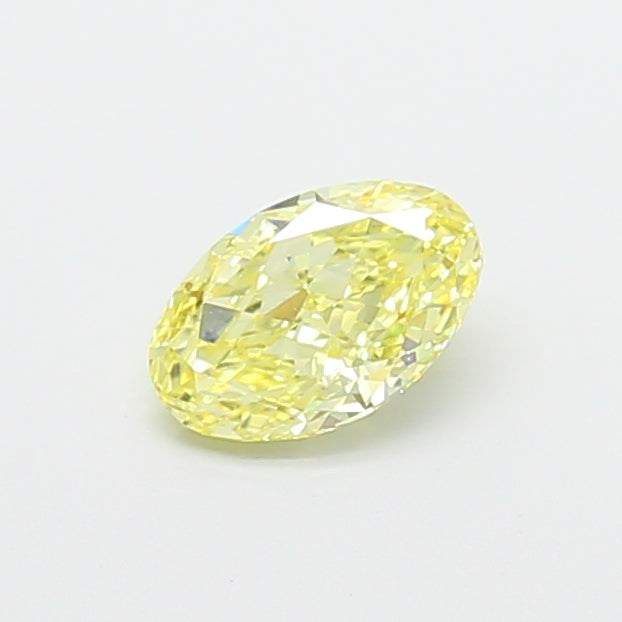 1.08 carat fancy intense yellow oval lab grown diamond VS1 clarity
