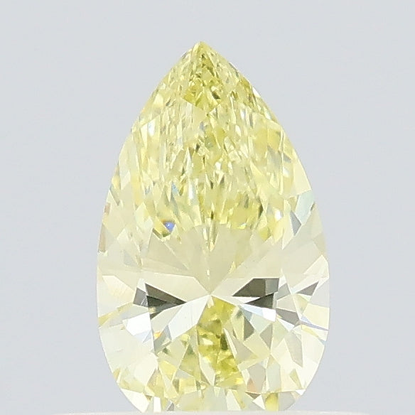 0.39 carat fancy intense yellow pear lab grown diamond VVS2 clarity