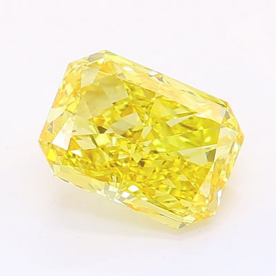 1.09 carat fancy vivid yellow radiant lab grown diamond VS2 clarity