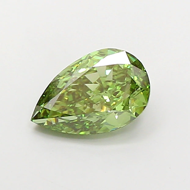 3.01 carat fancy vivid green pear lab grown diamond VS2 clarity