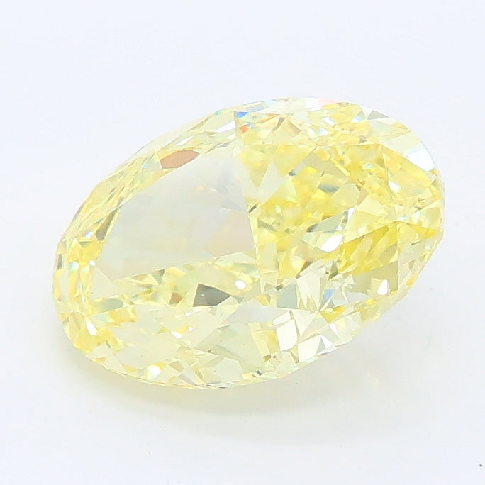 2.05 carat fancy vivid yellow oval lab grown diamond VS1 clarity