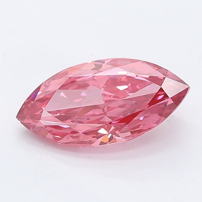 1.01 carat fancy vivid pink marquise lab grown diamond VS1 clarity