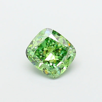 1.51 carat fancy vivid green cushion lab grown diamond VS1 clarity