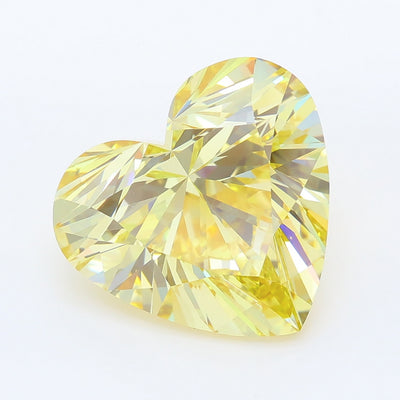 6.93 carat fancy yellow heart lab grown diamond VVS2 clarity