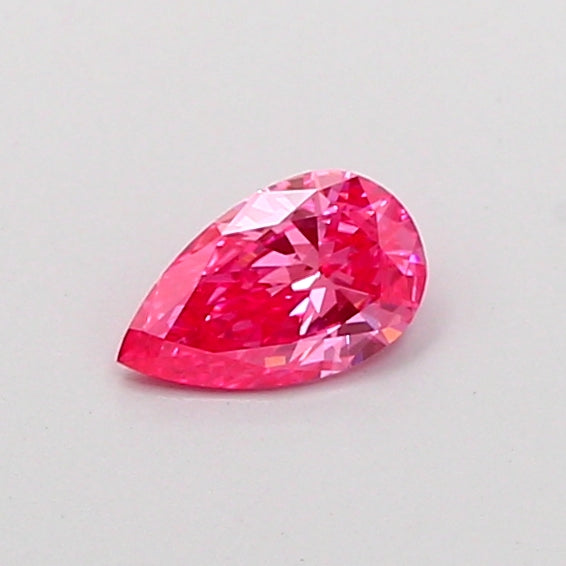0.32 carat fancy vivid pink pear lab grown diamond VVS2 clarity