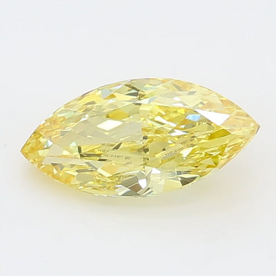 0.95 carat fancy vivid yellow marquise lab grown diamond VS1 clarity
