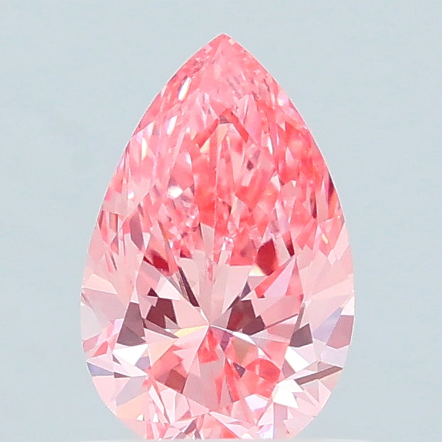 0.67 carat fancy vivid pink pear lab grown diamond VS2 clarity