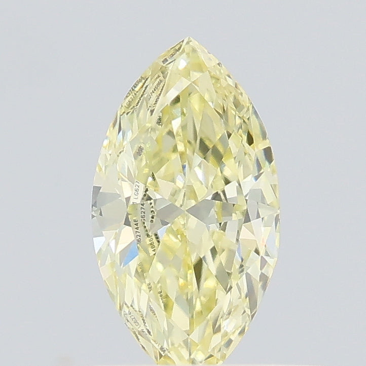 0.37 carat fancy yellow marquise lab grown diamond VVS2 clarity