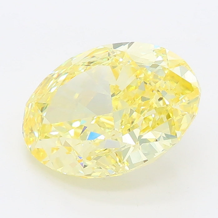2.60 carat fancy intense yellow oval lab grown diamond VVS2 clarity