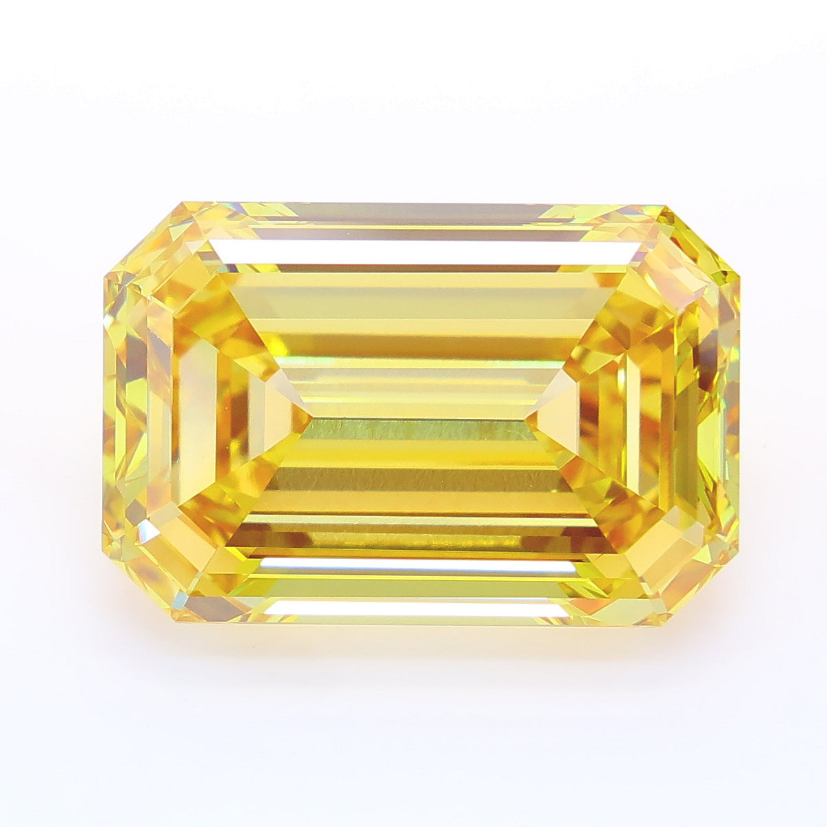 15.09 carat fancy vivid yellow emerald lab grown diamond VVS2 clarity