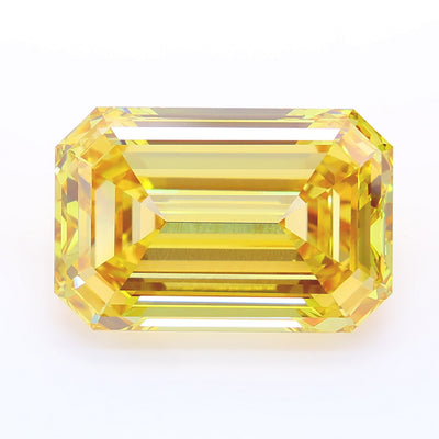15.09 carat fancy vivid yellow emerald lab grown diamond VVS2 clarity