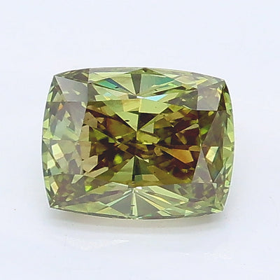 0.96 carat fancy vivid green cushion lab grown diamond VS2 clarity