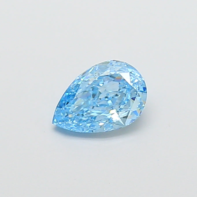 1.02 carat fancy vivid blue pear lab grown diamond VS2 clarity