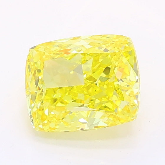 1.11 carat fancy vivid yellow cushion lab grown diamond VVS2 clarity