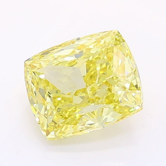 1.07 carat fancy intense yellow cushion lab grown diamond VS1 clarity
