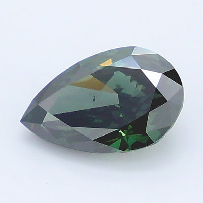 1.14 carat fancy deep green pear lab grown diamond VS2 clarity