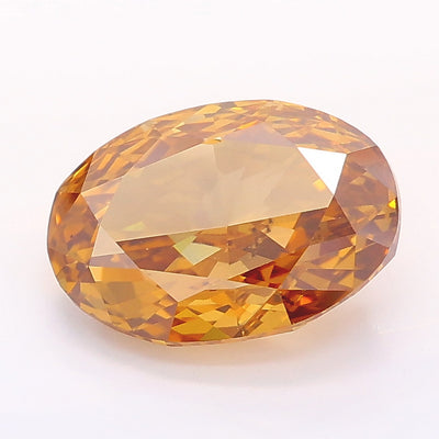 3.01 carat fancy yellowish brown oval lab grown diamond VS2 clarity