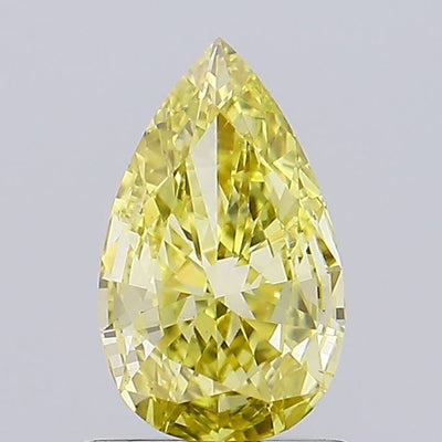 0.90 carat fancy intense yellow pear lab grown diamond VS1 clarity