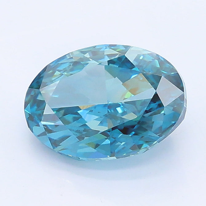 1.75 carat fancy vivid blue oval lab grown diamond VVS2 clarity
