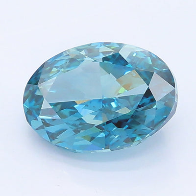 1.75 carat fancy vivid blue oval lab grown diamond VVS2 clarity