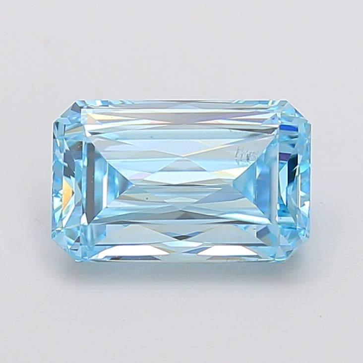 3.54 carat fancy intense blue radiant lab grown diamond VS1 clarity